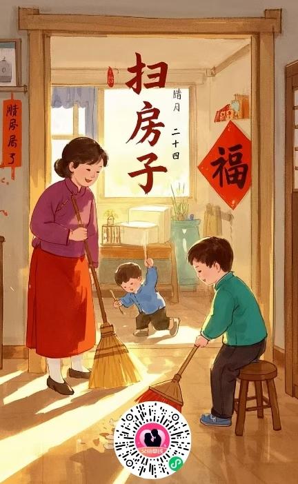 “春节扫尘，福气满满！”🧹🏠💖