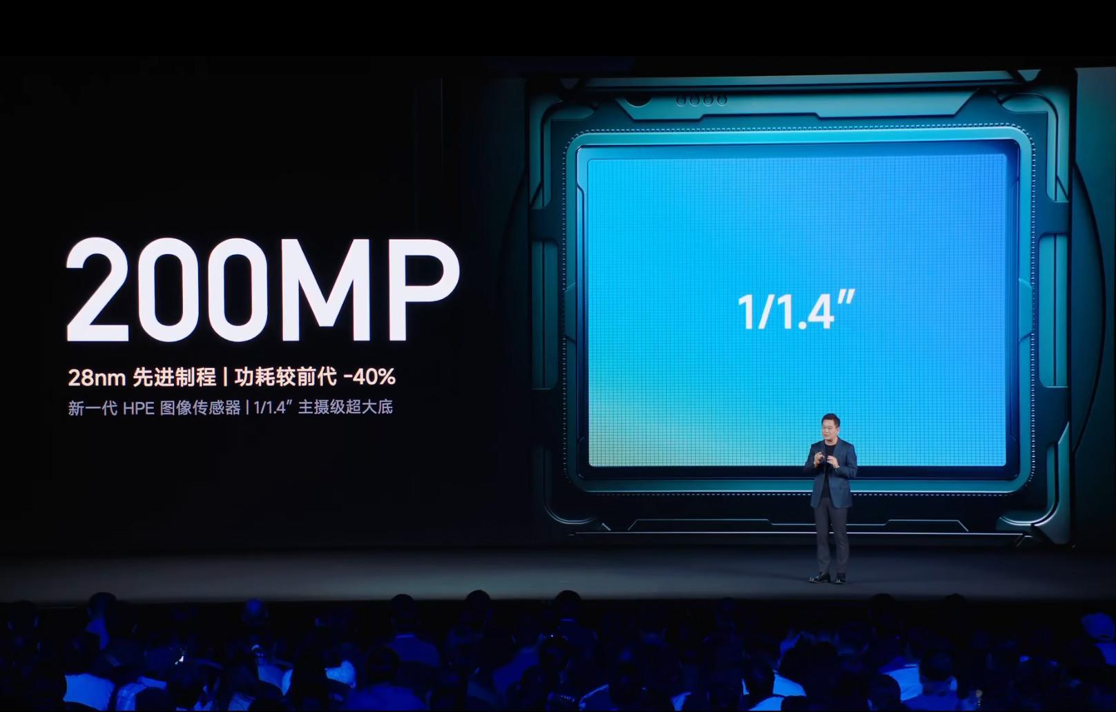 长焦传感器，HPE1/1.4英寸，28nm制程，功耗对比上代降低40%