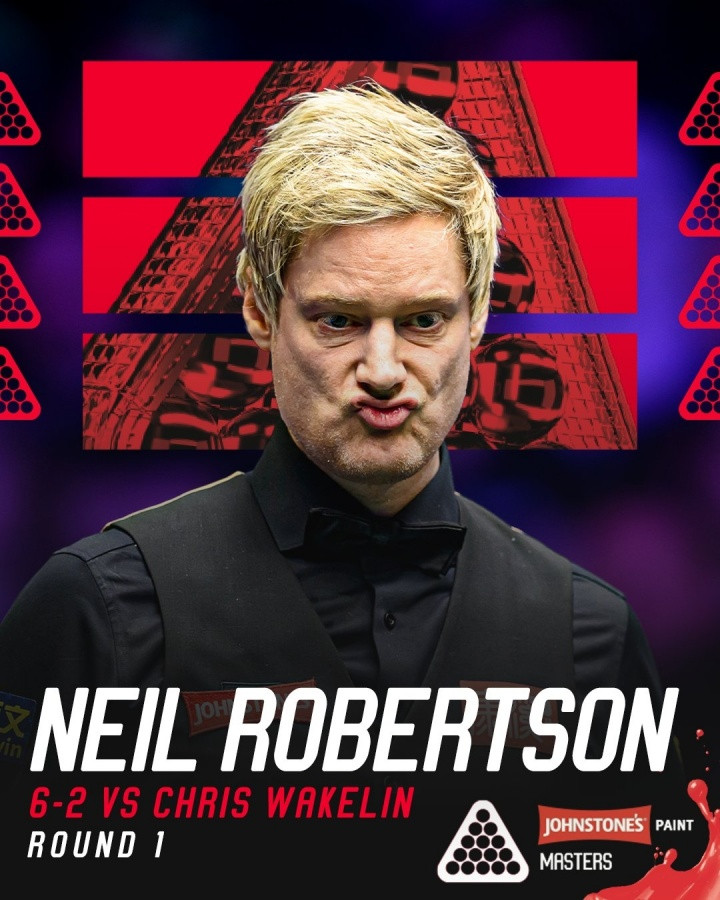 难以置信! 斯诺克大师赛首轮8场全部结束, 8场比分全是6-2!