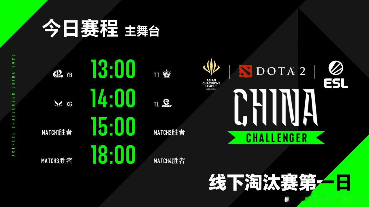 DOTA2:ACL亚冠联赛今日赛程直播分为主舞台和副舞台，主舞台直播有解说