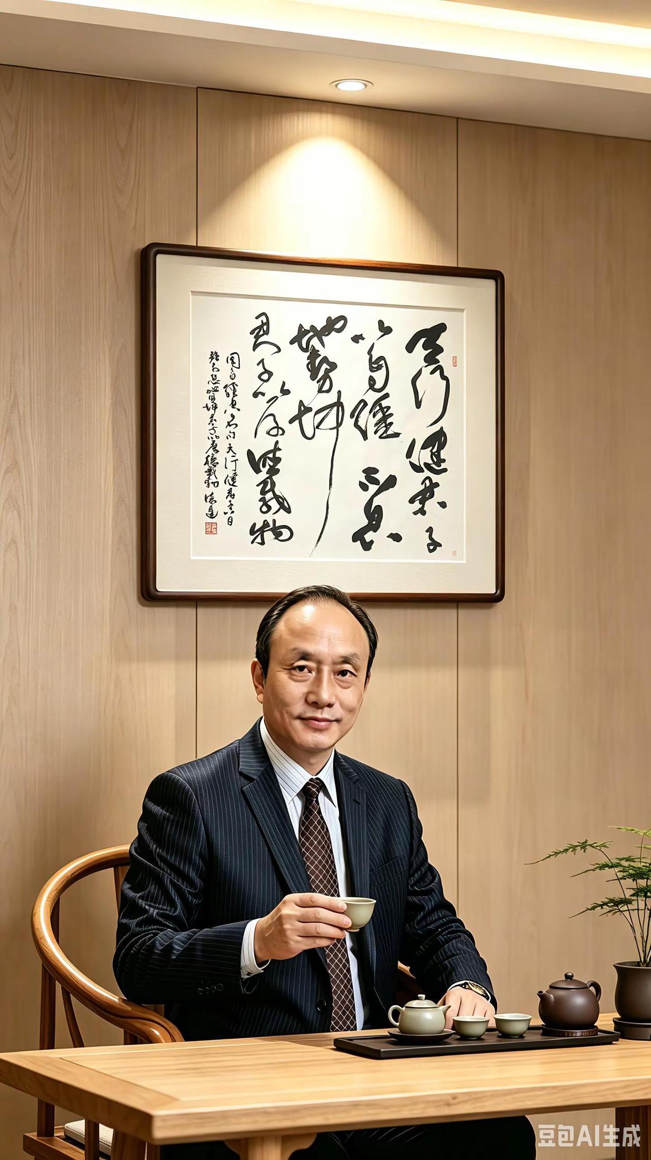《天行健君子以自强不息，地势坤就足以厚德载物》这幅书法挂在办办公室悬挂此幅，时