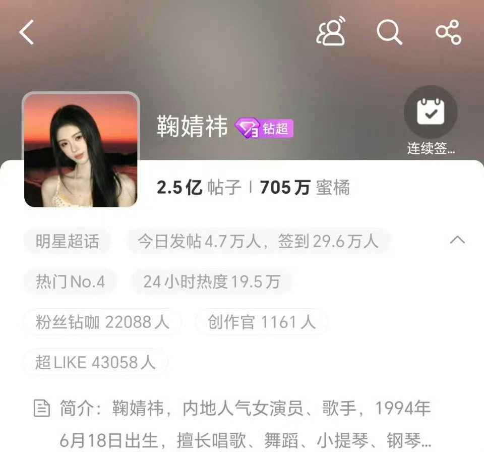 鞠婧祎2026年女星钻3，超like突破5，🈚综艺🈚剧播，鞠婧祎在一众女星中