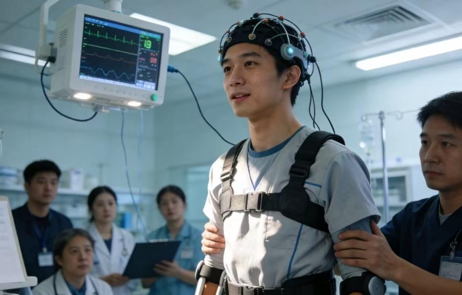 瘫痪的病人有希望了，英雄交警刘博奇全身瘫痪一年后成功站立并能自主行走，而医生当时