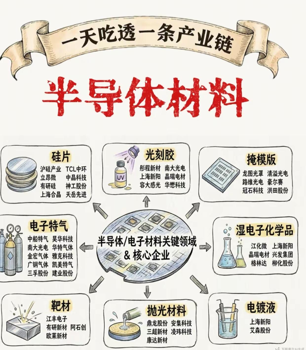 看懂这张图，秒懂半导体材料全产业链！这些国产龙头，正在打破国外垄断很多人聊半