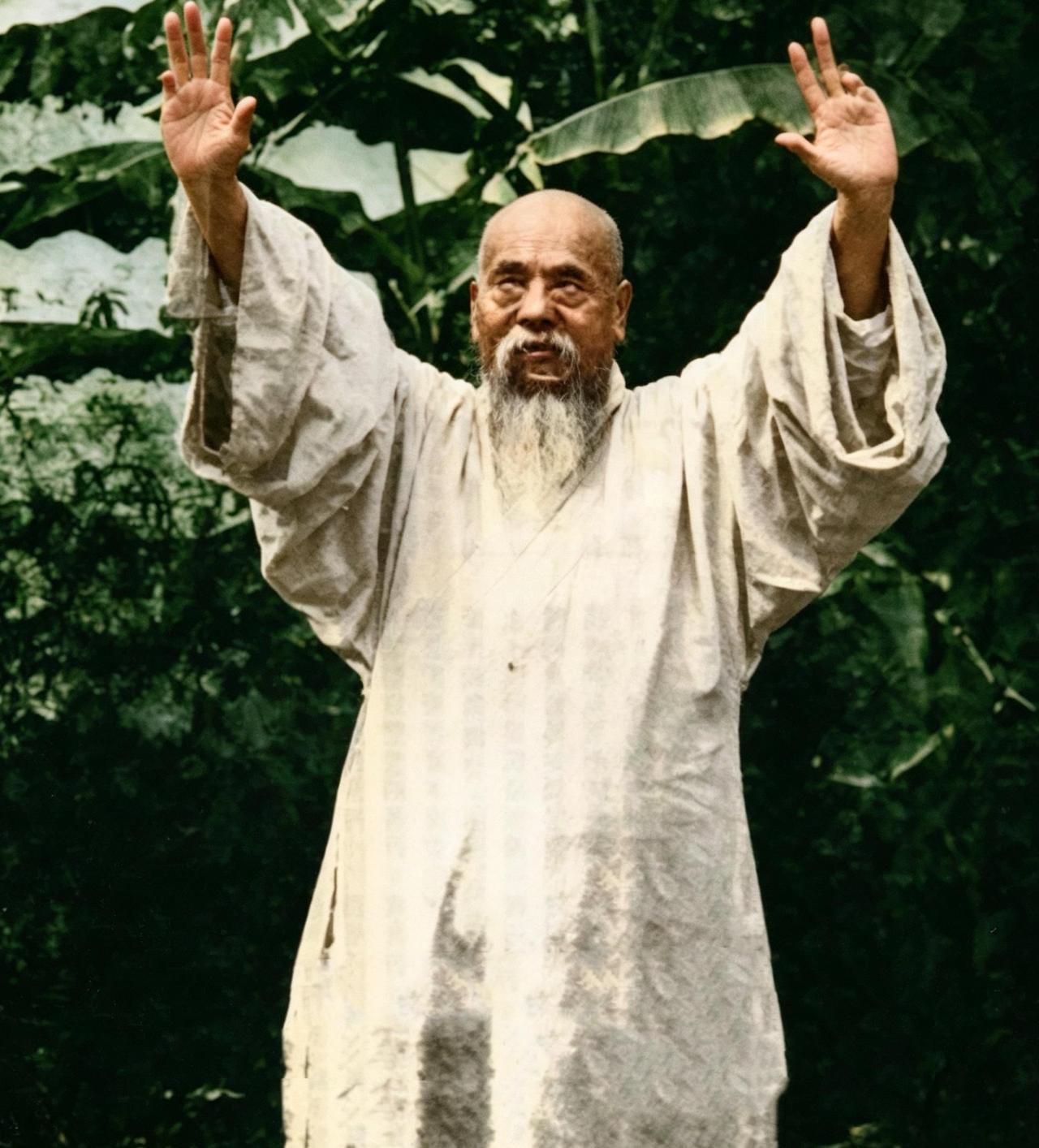 这位举着两只手只有八根手指的僧人被称呼八指头陀。他曾剜肉烧两指供佛，以致于两只手