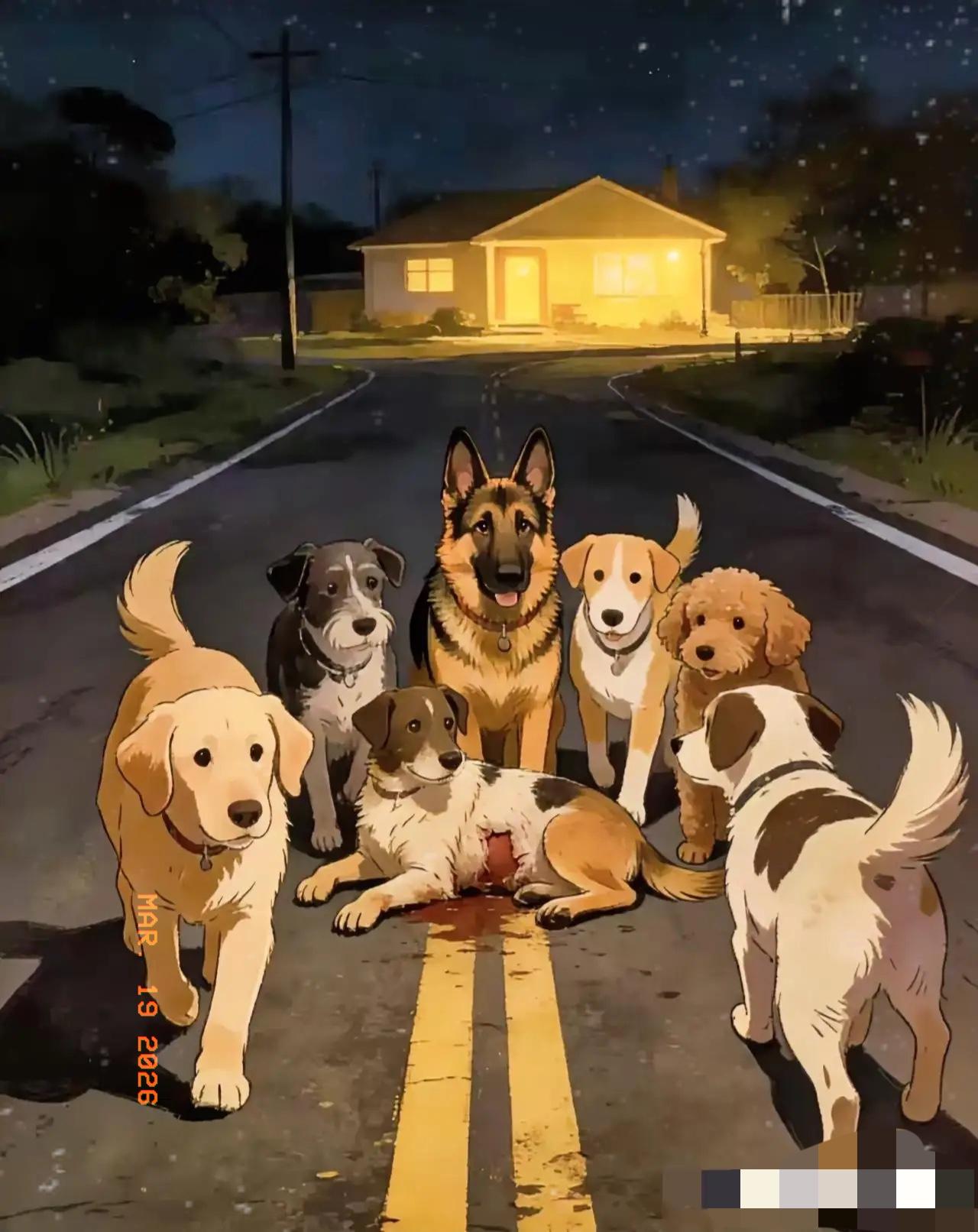 大半夜刷到长春长双快速路上的监控，直接给我看清醒了。七条跨品种的流浪狗在车流