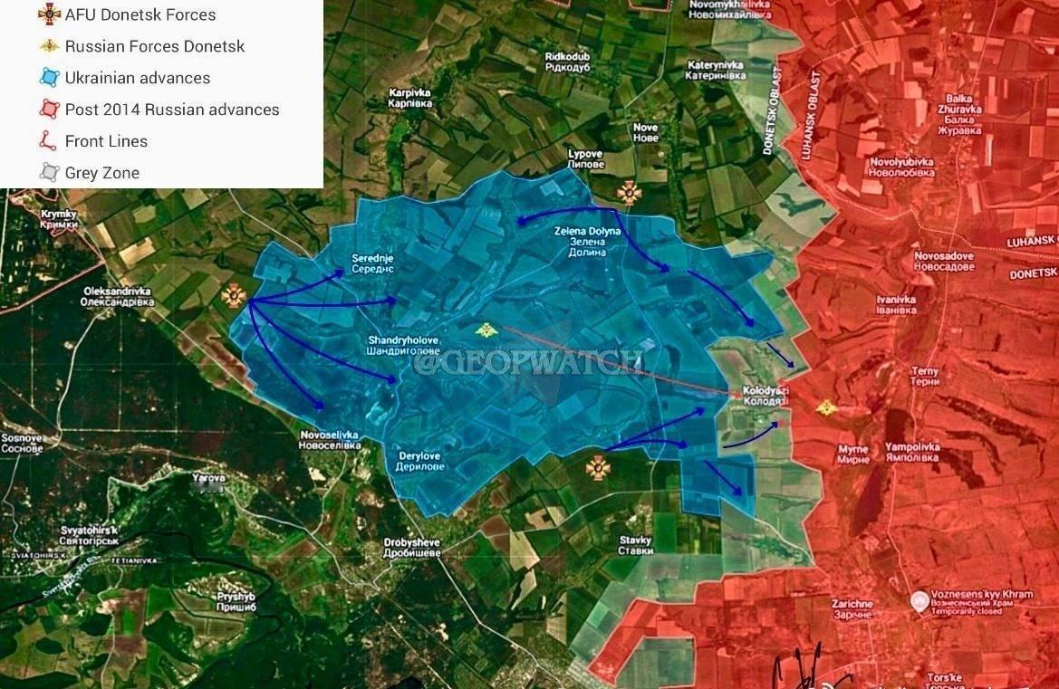 乌克兰在利曼战线解放了53.0平方英里领土-俄军在热列贝茨河以西的桥头堡已
