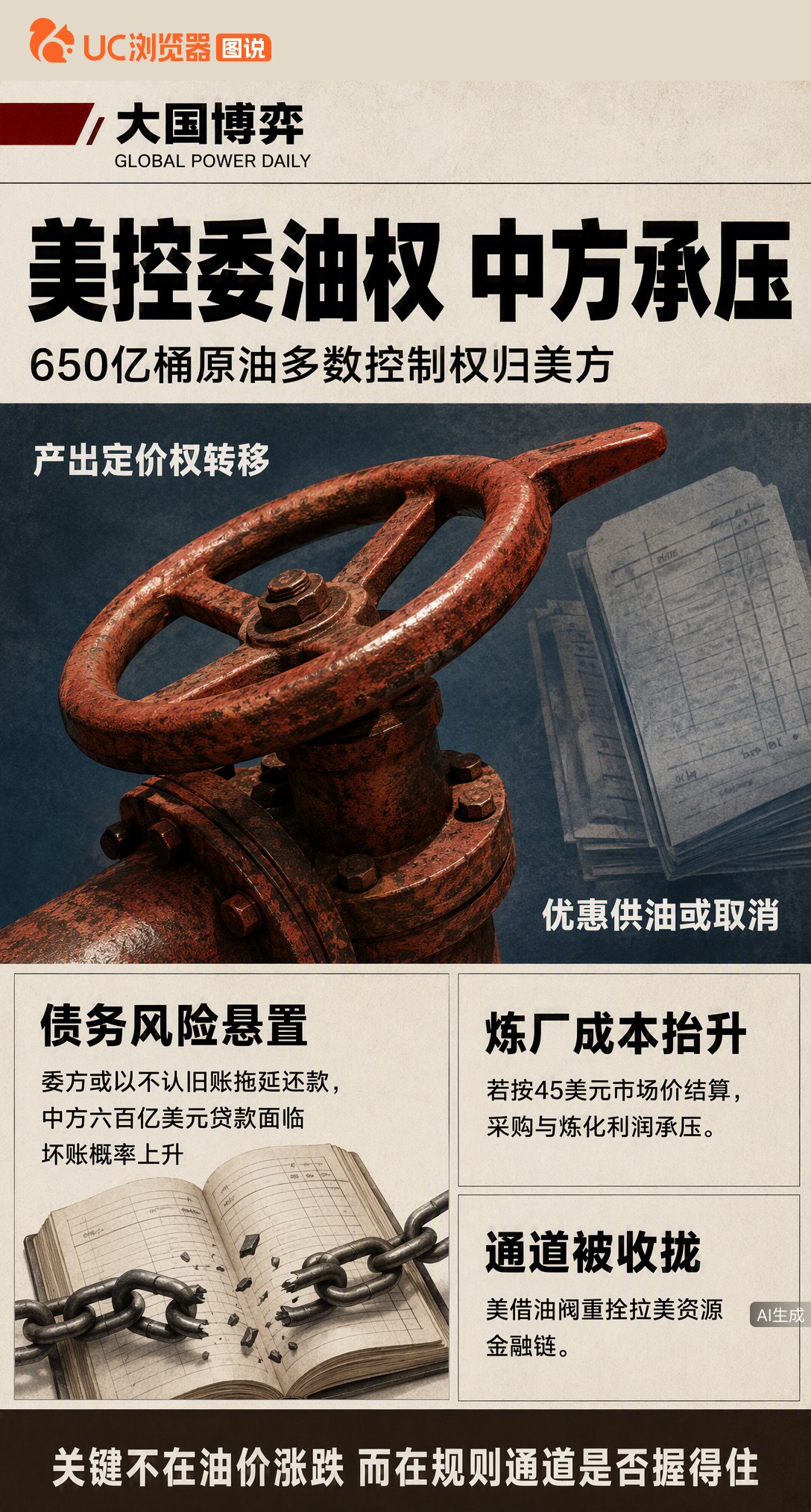 特朗普宣称拿下委内瑞拉650亿桶原油多数控制权，还强调美方不掏钱。这不像买油更像接管，若定价权易手，