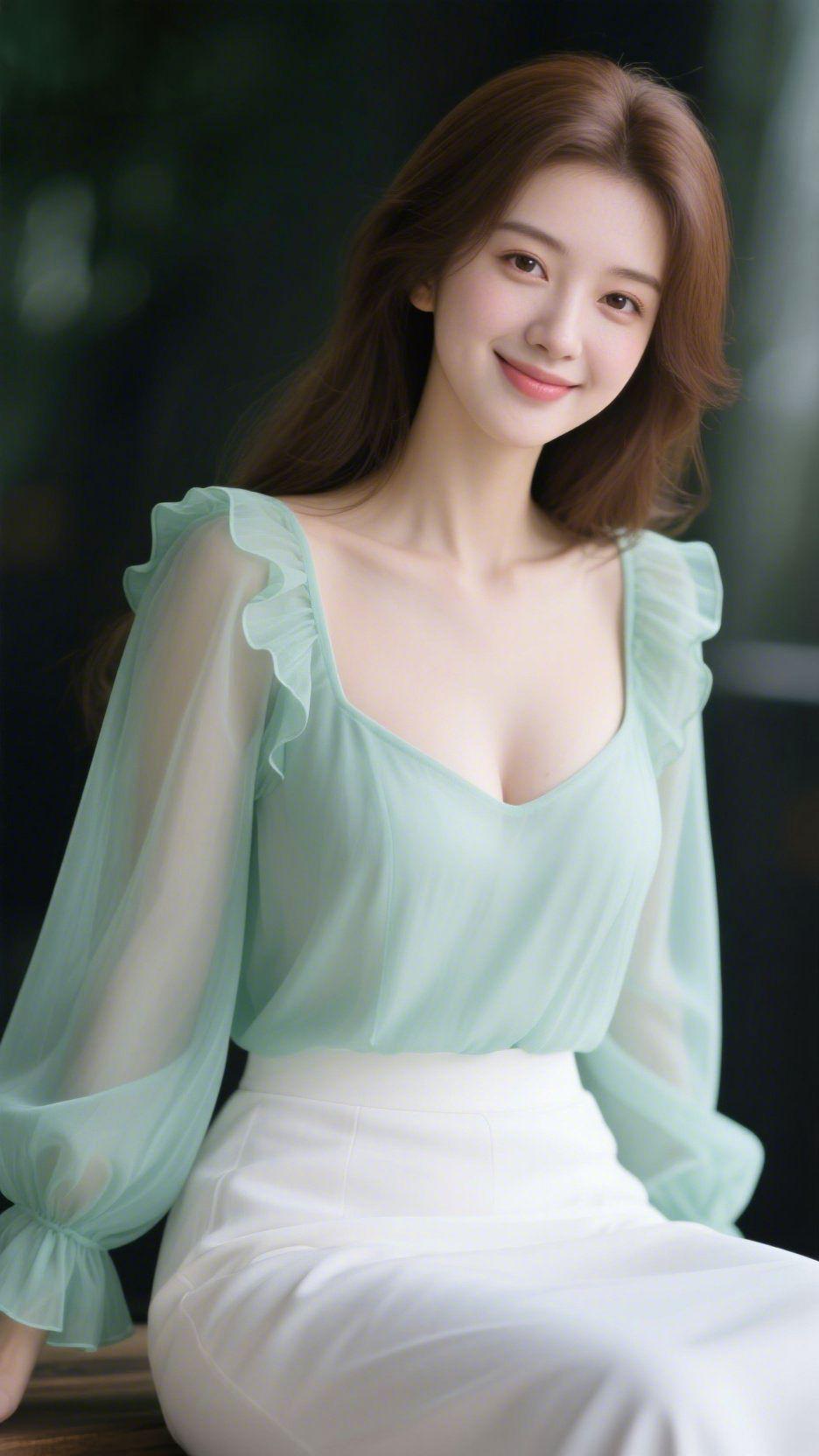 标题：清风抚日常夏意渐浓，一袭浅绿衣衫，似撷了晨间的清风与草木香。静坐一隅