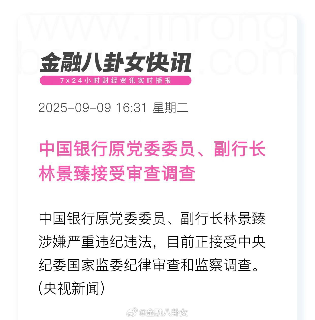 中国银行原副行长林景臻涉嫌严重违纪违法被查[并不简单]​​​