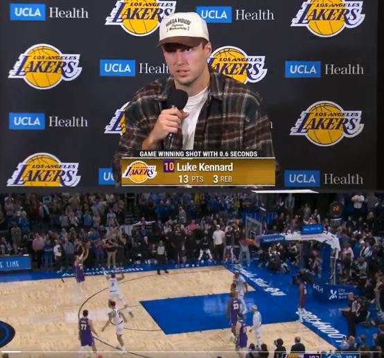 肯纳德赛后从各个角度分析了他投中制胜球的原因。肯纳德说：“当他离开我的手