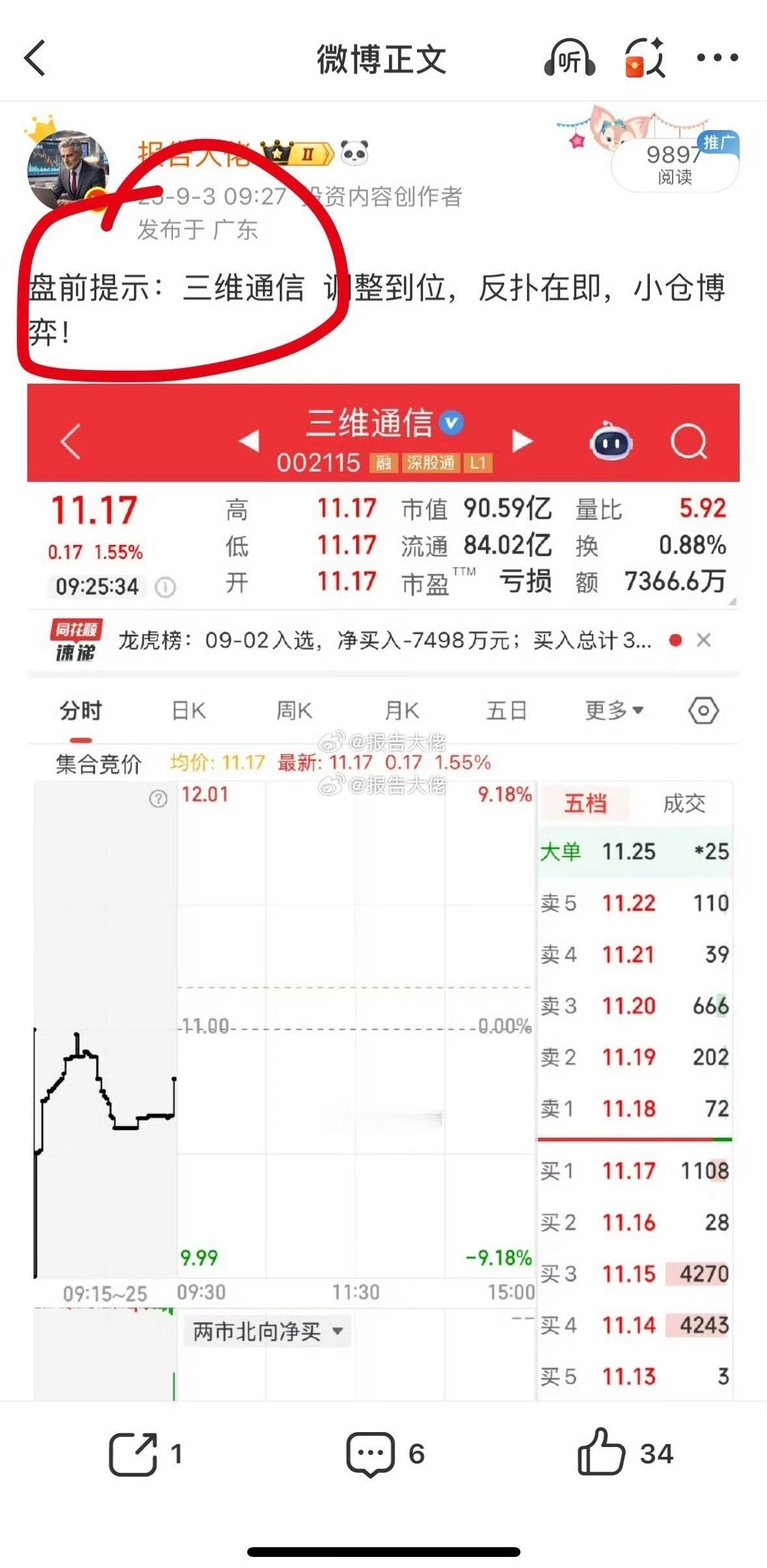 说下三维通信，这票我是启动时候提示的，有些新朋友可能是心态不是很好承受不了回撤的