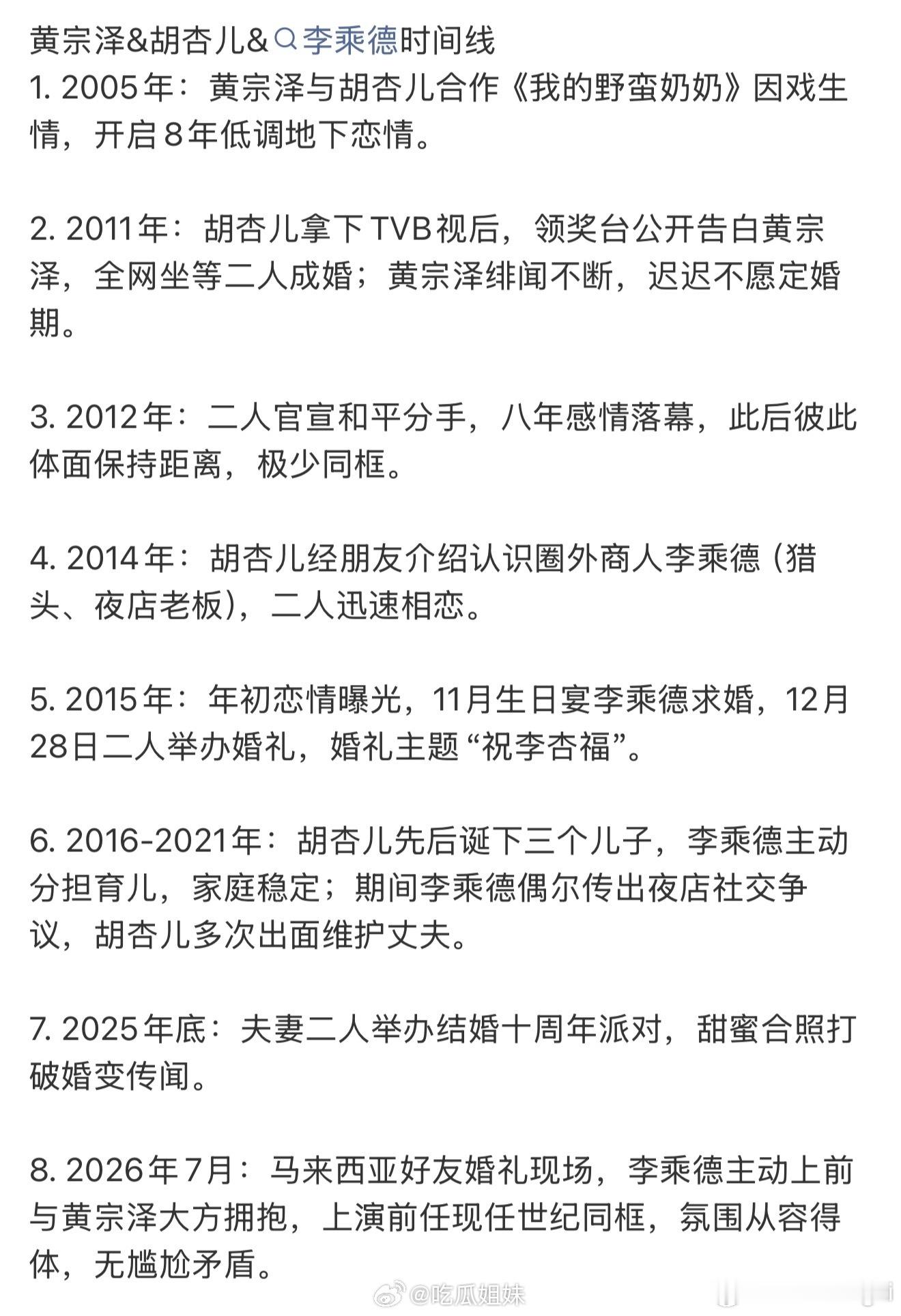 黄宗泽胡杏儿李乘德感情时间线世纪拥抱我笑死了