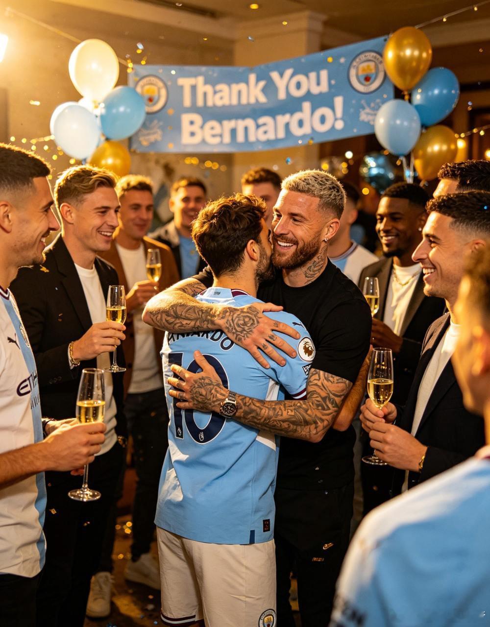 B席喝到走不动路，曼城众将通宵送别功勋老臣曼城赛季后将迎来贝尔纳多·席尔瓦和约翰