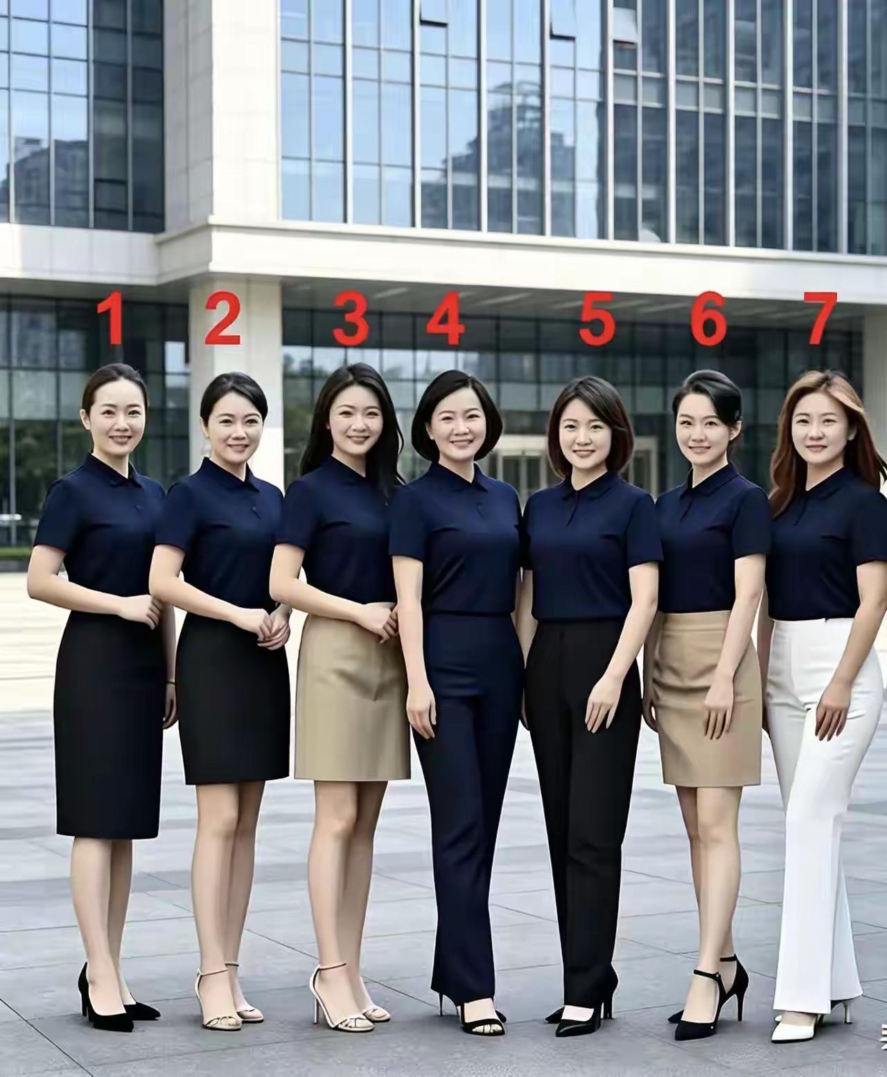 军人的气质藏不住，英姿飒爽，气质超赞。7人中有一个当过兵，你看出了哪个美女当过