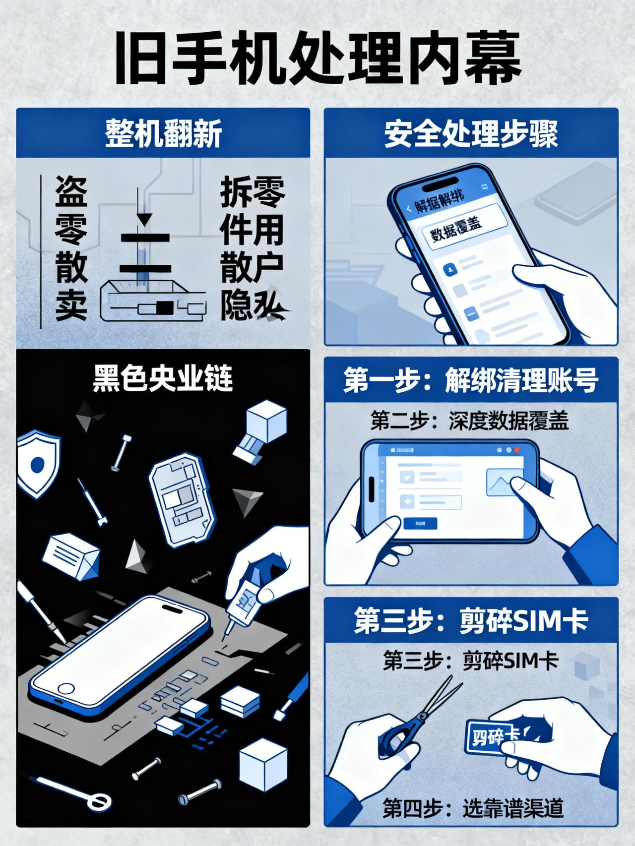 旧手机回收暴利惊人，隐私泄露风险暗藏回收圈里很少有人明说的旧手机处理内幕，看完