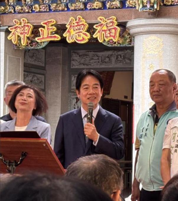 “台独分子”赖清德发表声明，4月18日，赖清德前往台中市南屯水安宫参香时重申
