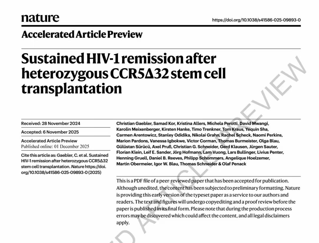 3. 全世界第七例艾滋病治愈者诞生改写干细胞治愈艾滋规则：全球第七例艾滋病治愈