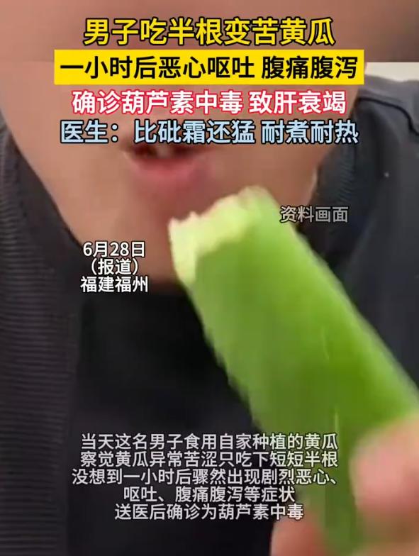 刷到一条能救命的新闻：苦黄瓜，竟然堪比砒霜！据福建电视台《第一帮帮团》等多家媒体