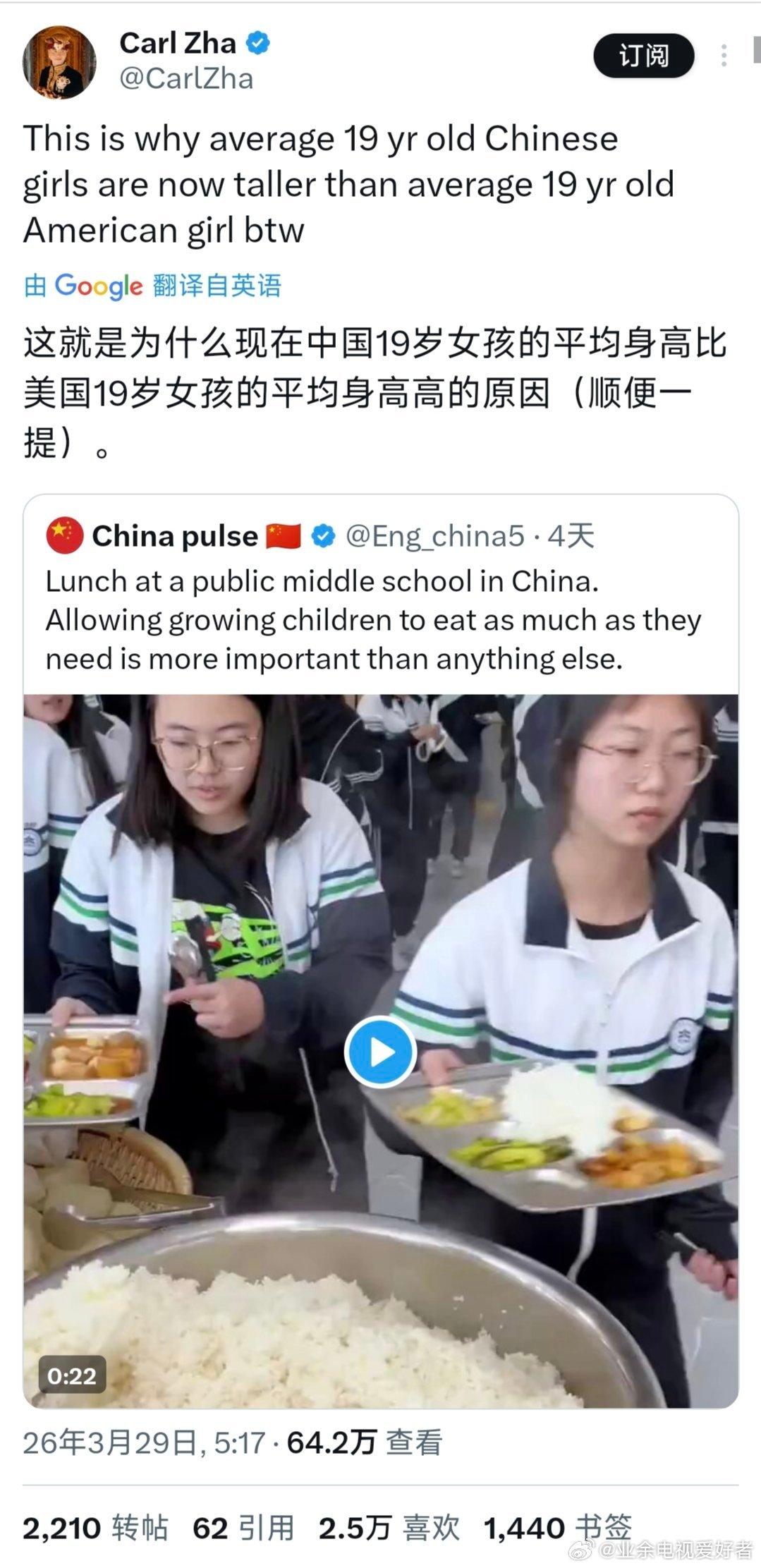 中国学生的打饭瞬间火遍外网！其实这样的食堂伙食，在国内都比较常见，每个学生都