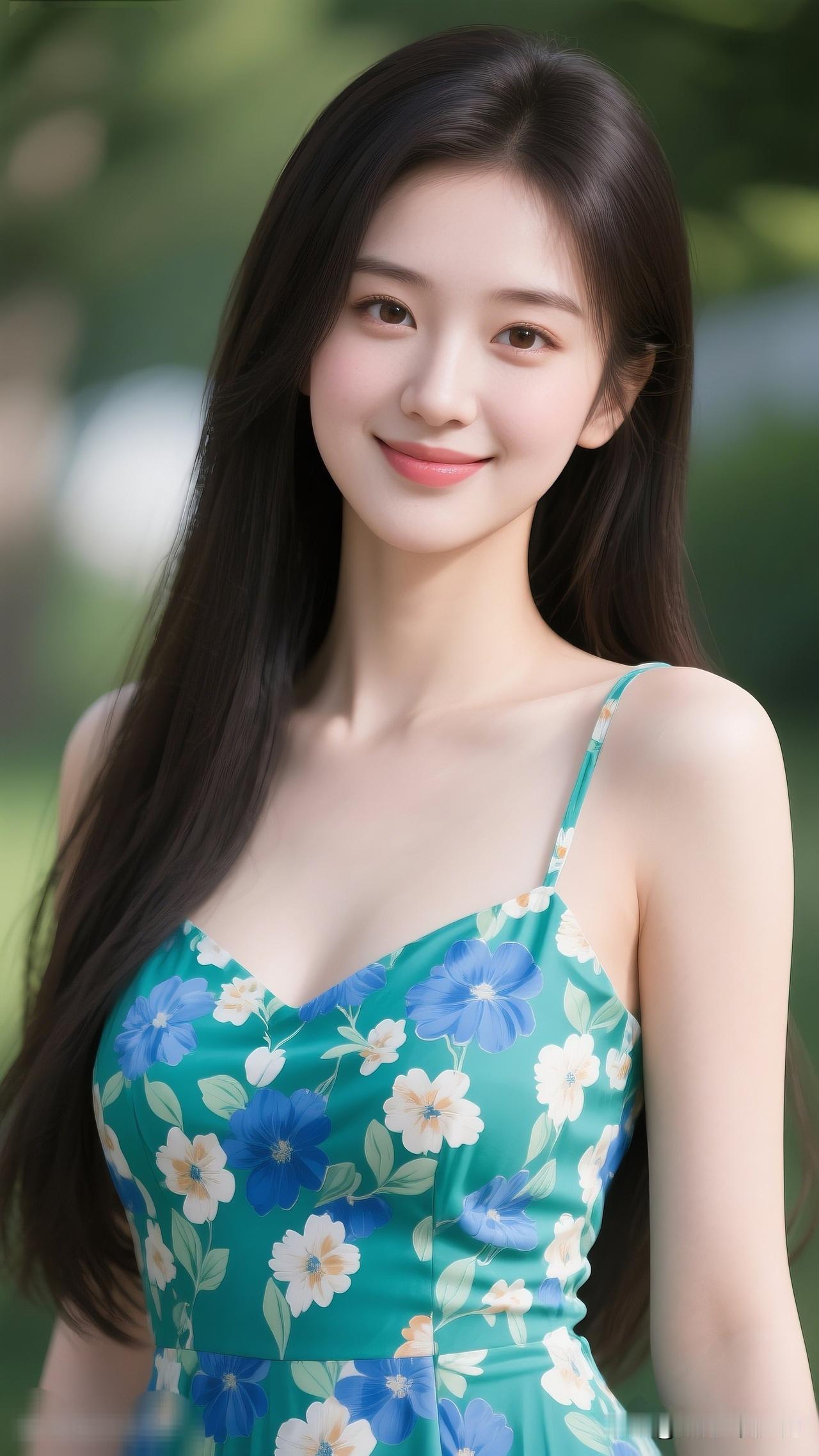 花开花落映吊带裙，你喜欢哪款？随手拍的最美丽的照片夏日清新少女，绿意盎然连衣裙