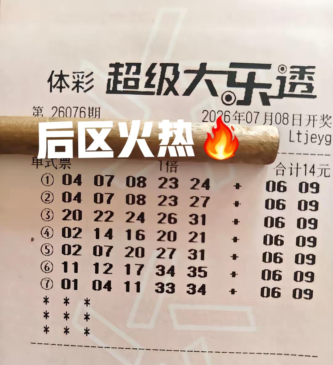 这一期后区热选号已经很明显了，2-4-12,5-6-9都是当期后区比较火热的号码