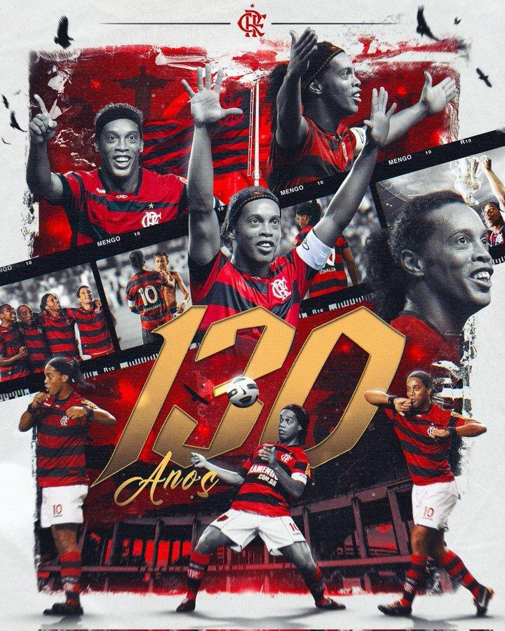 小罗：祝贺弗拉门戈足球俱乐部成立130周年！！！