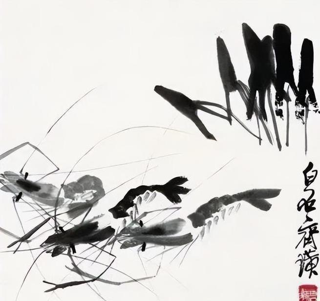一天，齐白石给人画虾，画完后，客人不加钱，却非要他再画一只虾。无奈，齐白