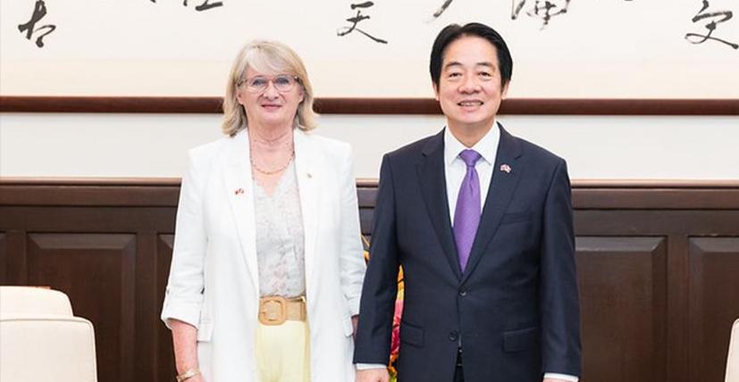 台媒报道，赖清德今天接见法国国民议会“友台小组”主席帕媞斯黛窜台团，“感谢上个月