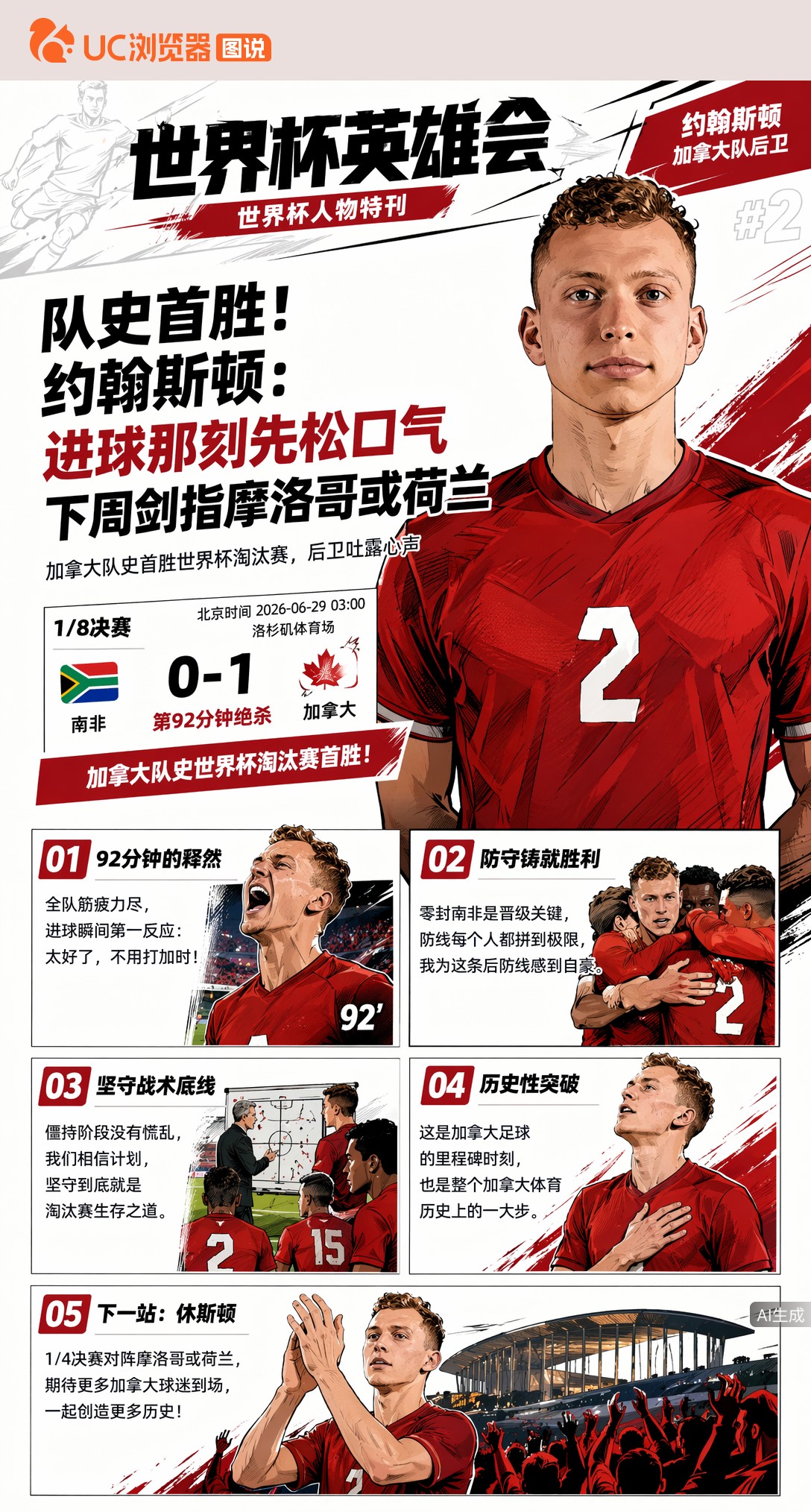 队史首胜！约翰斯顿：进球那刻先松口气，下周剑指摩洛哥或荷兰