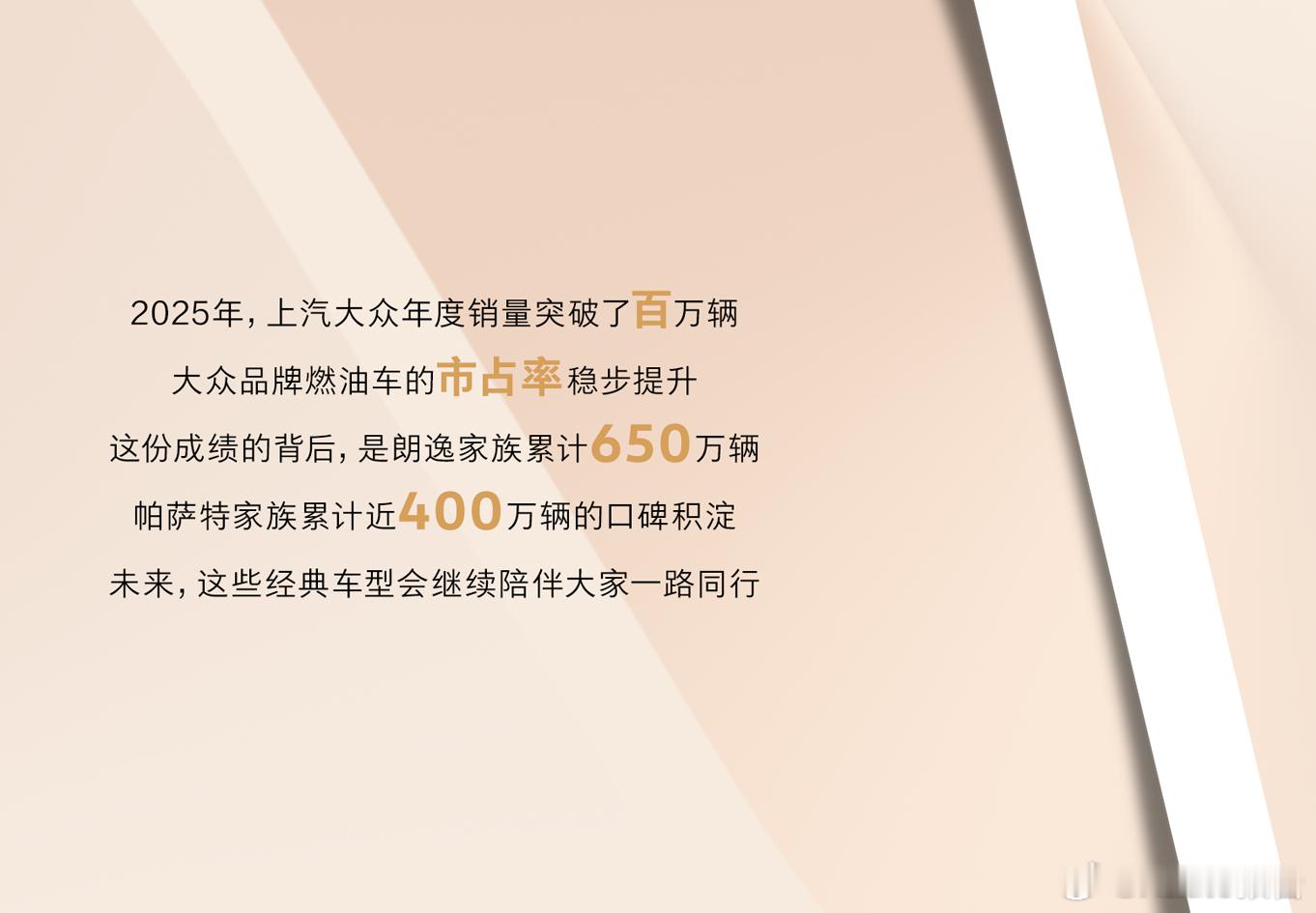 上汽大众年度销量突破了百万辆2025年，上汽大众年度销量突破了百万辆，大众品牌燃