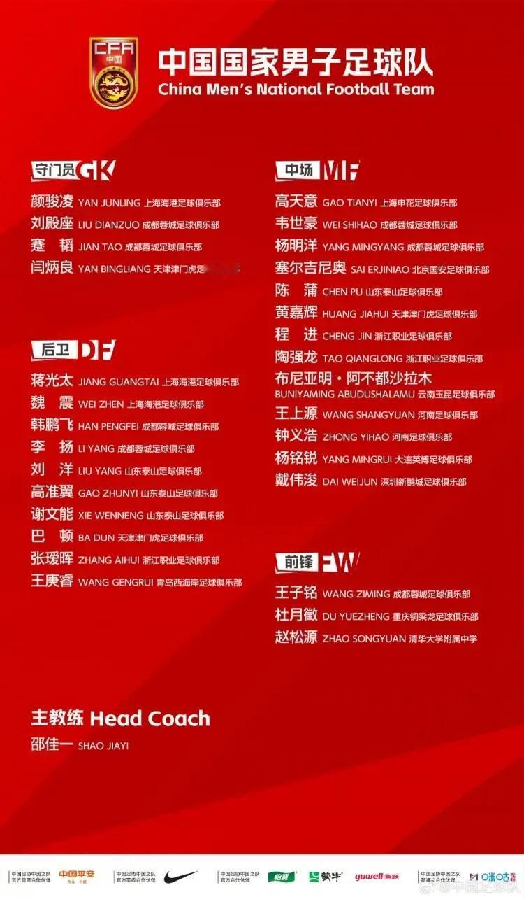 史无前例17岁高中生入选中国国家足球队。这在以前是想都不敢想的，9月8日国足最
