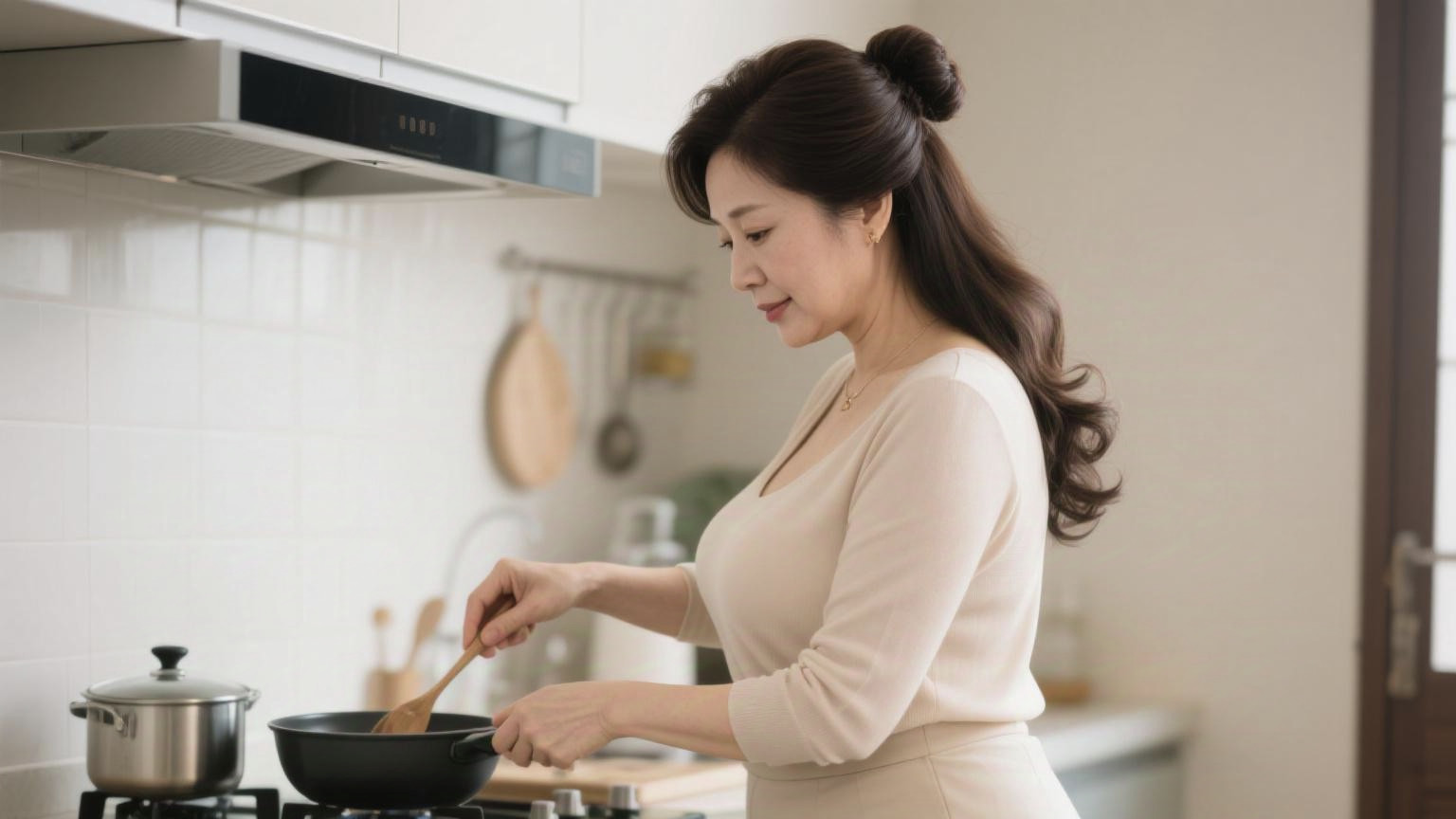 优雅阿姨厨房烹饪,美味佳肴等你来尝!‍