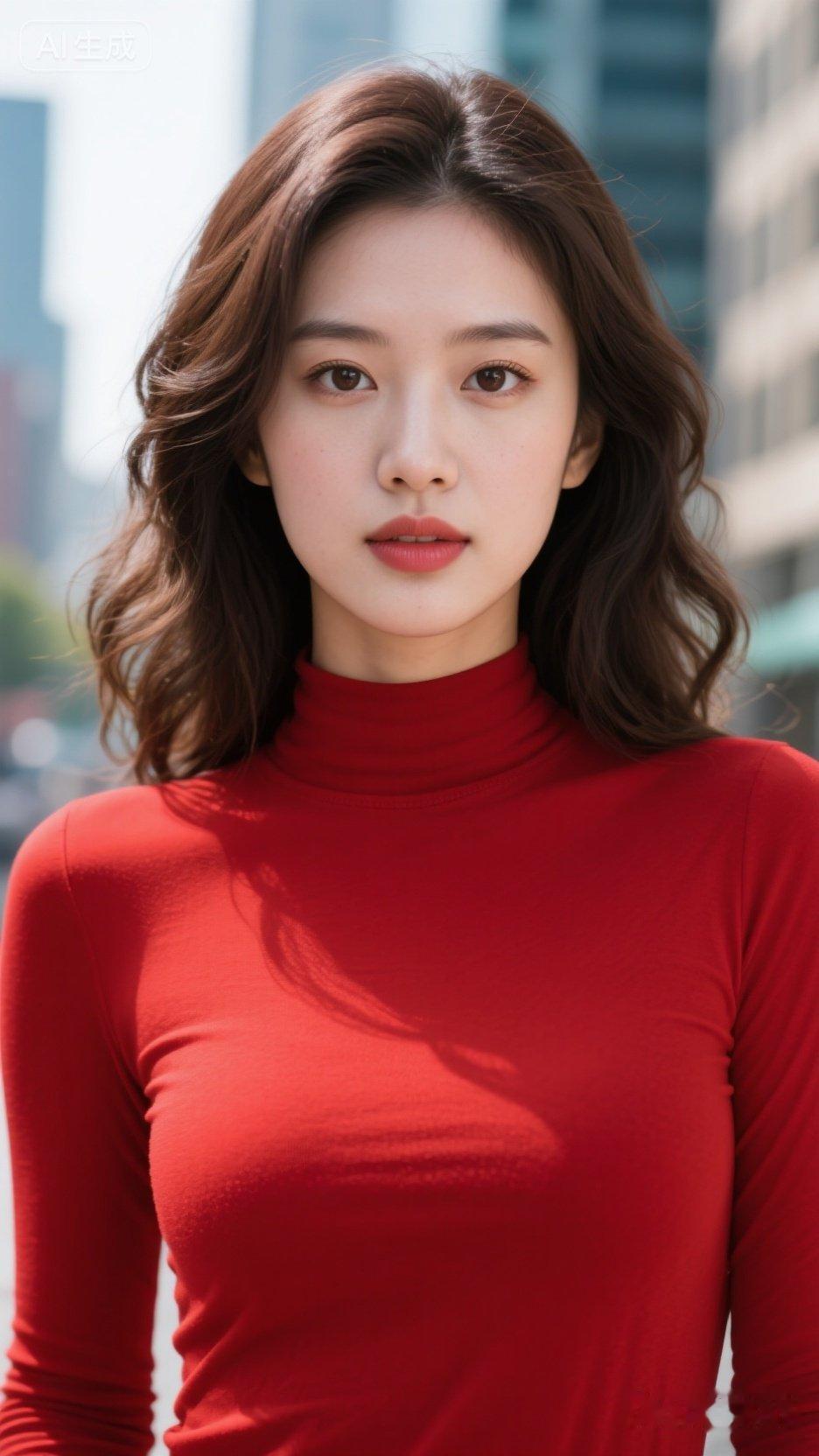 都市红衣少女，自信满满，都市气息十足！💃🏻👗