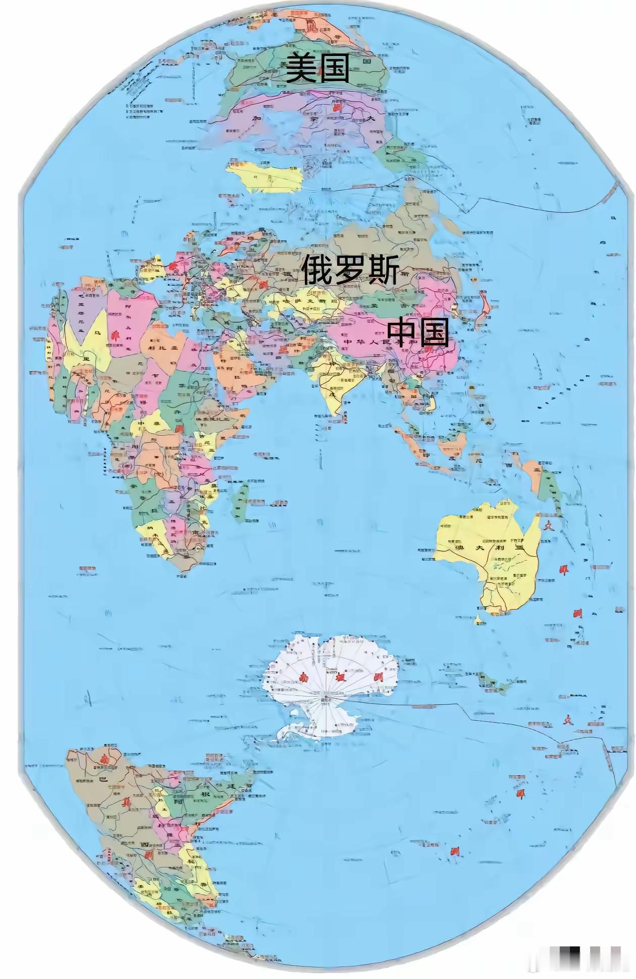 中美缓冲区是竟然俄罗斯[大笑]在竖版地图上，确实可以更清楚地看到通过北极地区是从