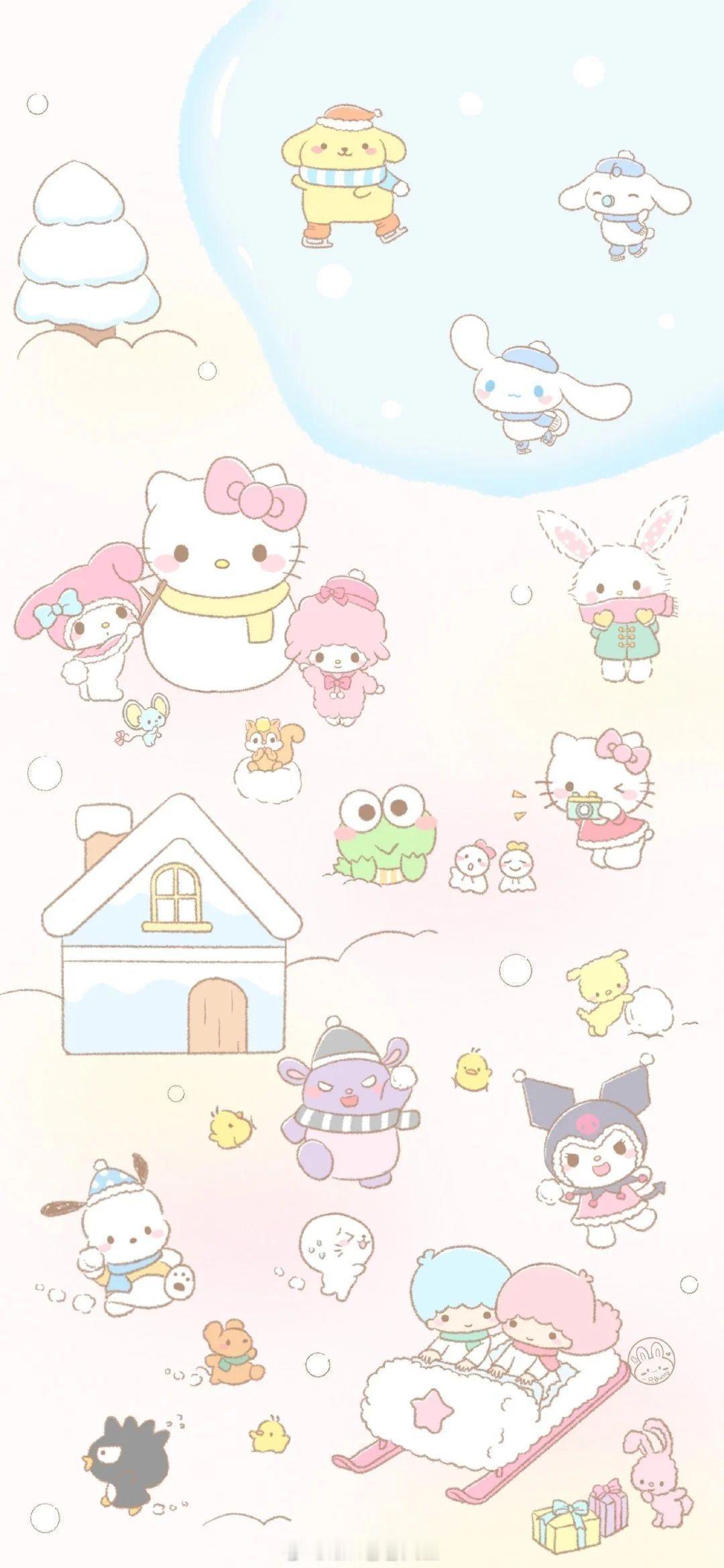 𝙒𝙚𝘾𝙝𝙖𝙩全屏聊天背景图｜三丽鸥可爱壁纸៷>ᴗ