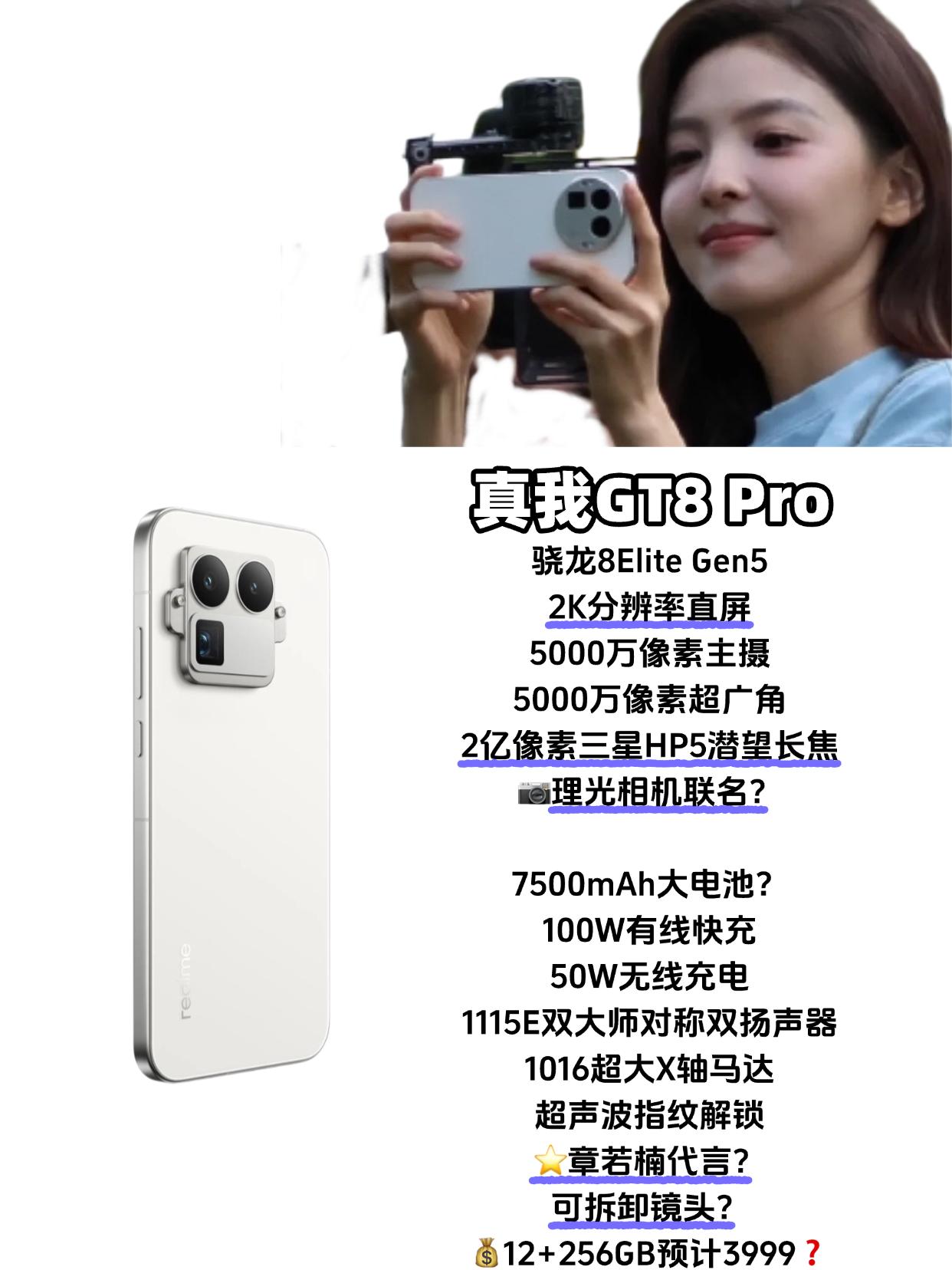 可拆卸镜头+理光相机联名+章若楠？真我GT8Pro能火吗？没想到真我real