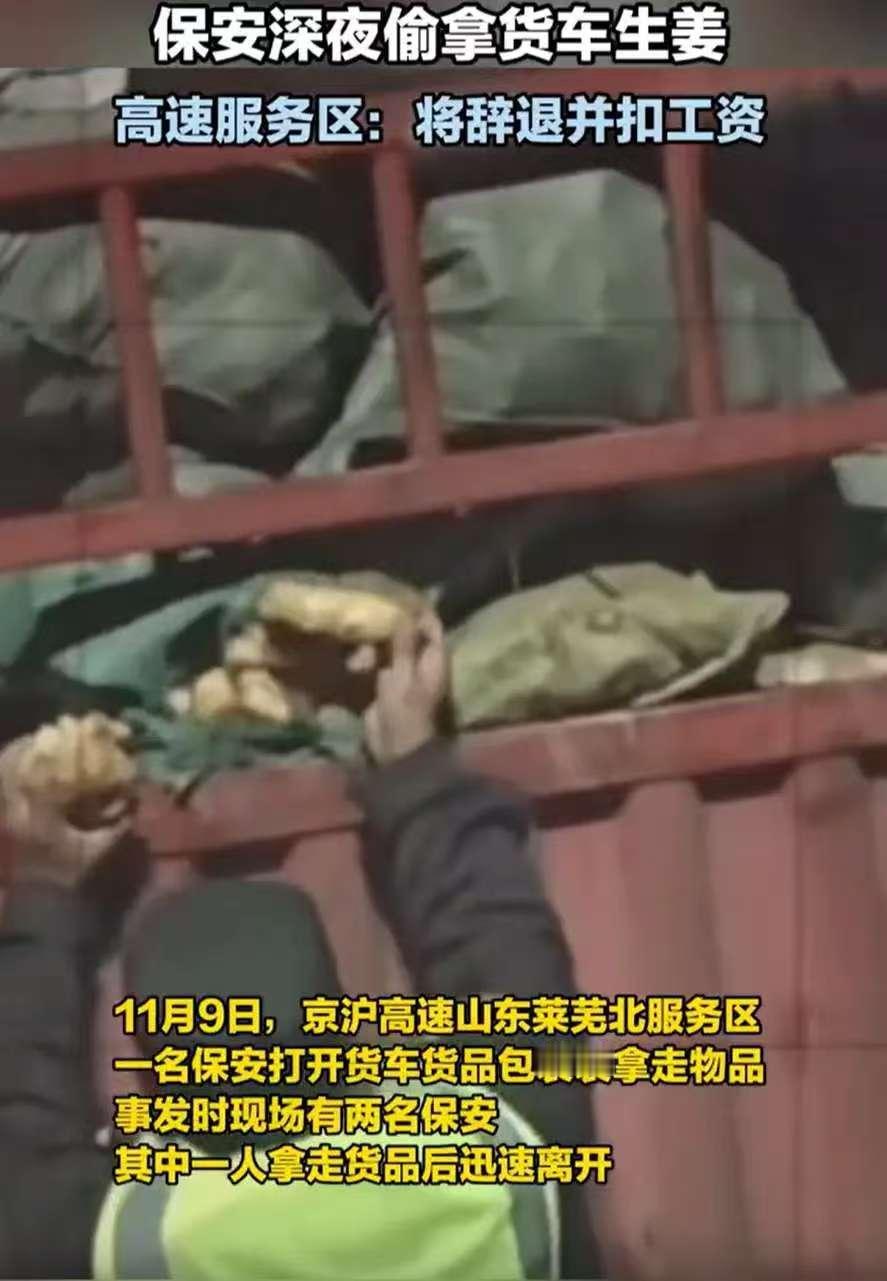 山东莱芜，一位大车司机跑高速时把车停在服务区，半夜起夜时，突然看到两名穿着保安衣