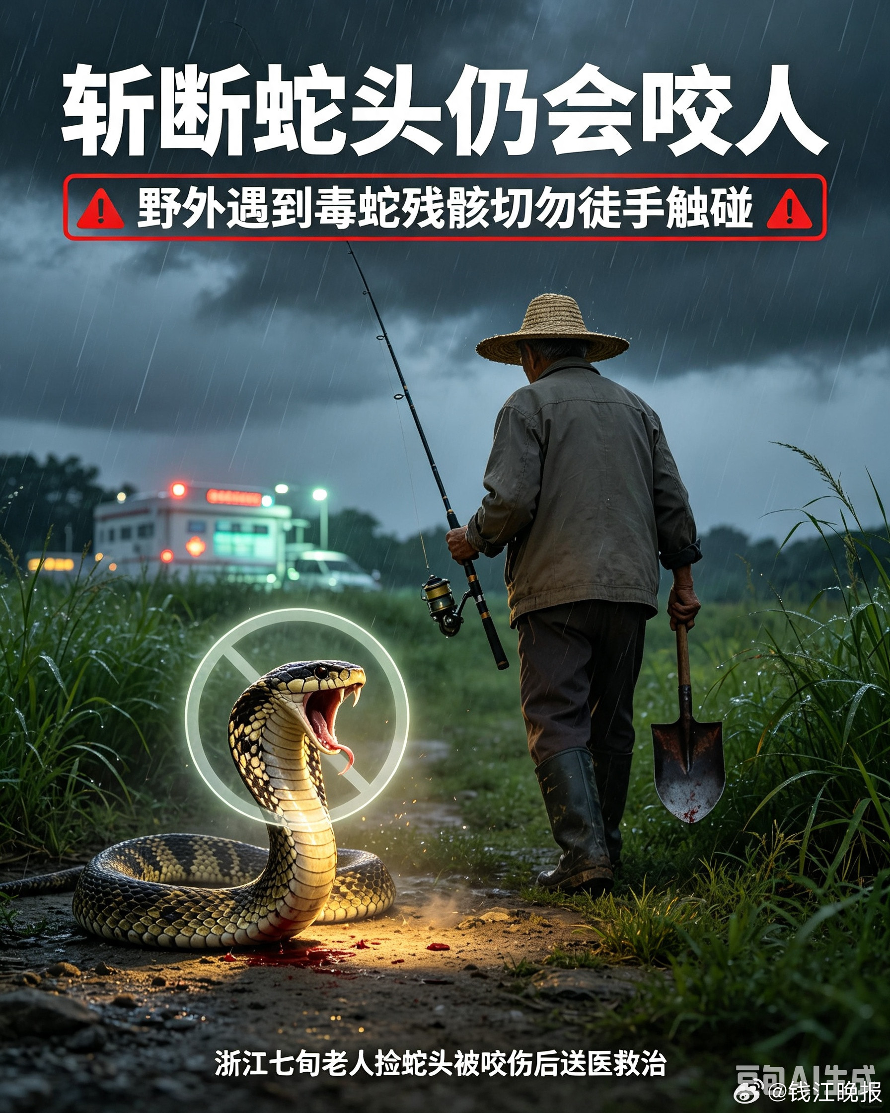 【#断头眼镜蛇咬住大爷死不松口##眼镜蛇断头5分钟后把人咬成重伤#】“谁