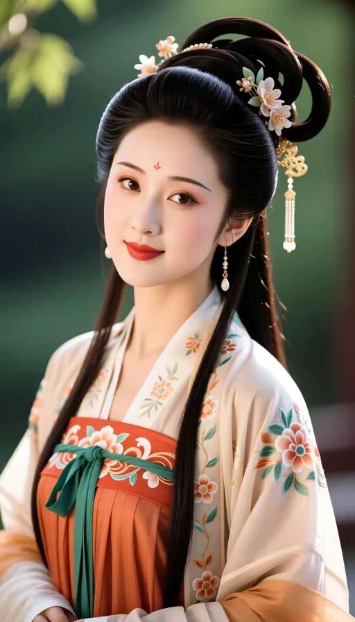 汉服之美，文化传承。国风古韵，历史悠久。大家闺秀，小家碧玉。身着汉服，光彩