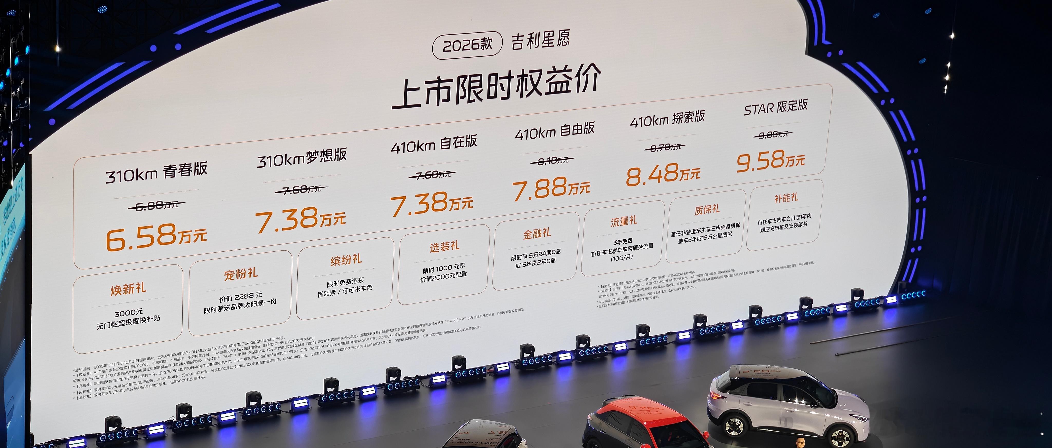 2026款吉利星愿上市首销期6.58万元起。。。。增配不加价。。。。。。全