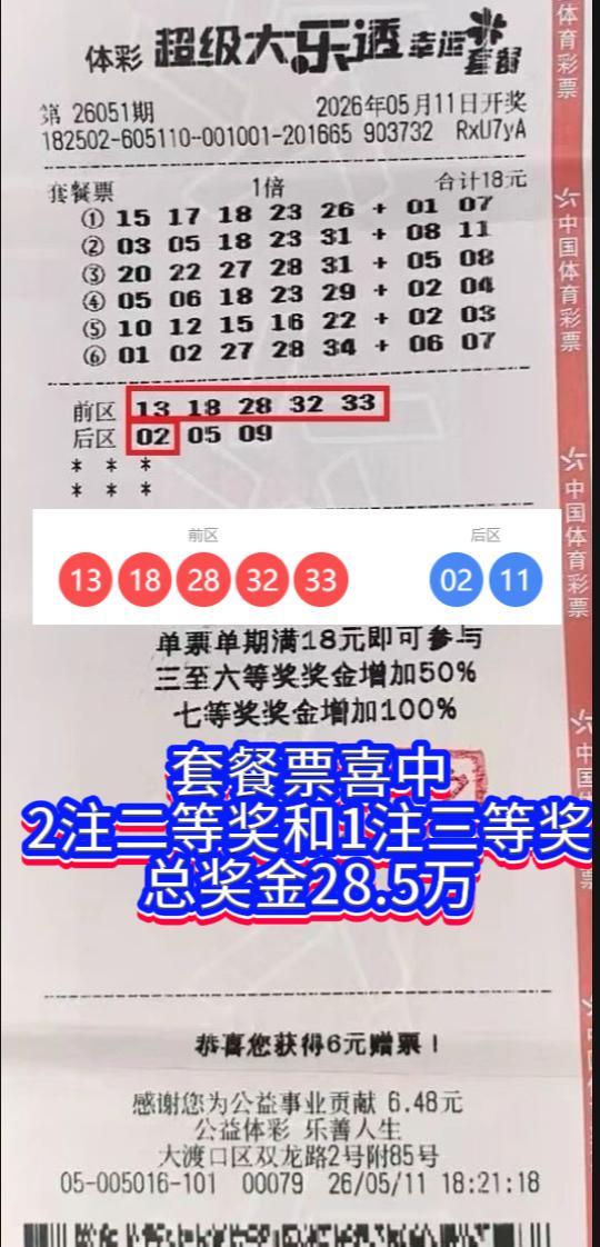 18元擒获28.5万！重庆彩民大乐透遇“一号之差”遗憾！在体彩超级大乐透26
