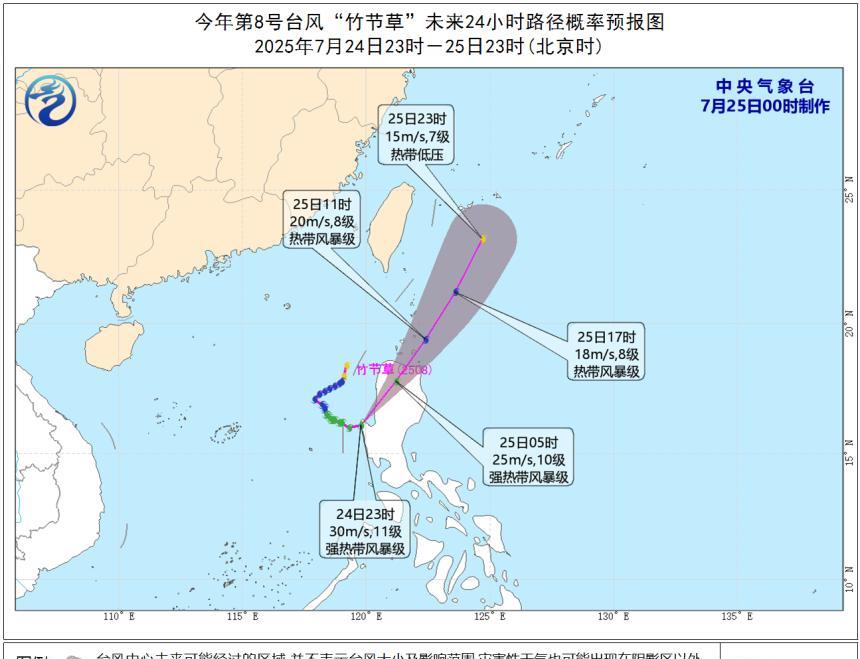 台风“竹节草”增强至11级，即将在菲律宾吕宋岛登陆！据中央气象台预报显示，24日
