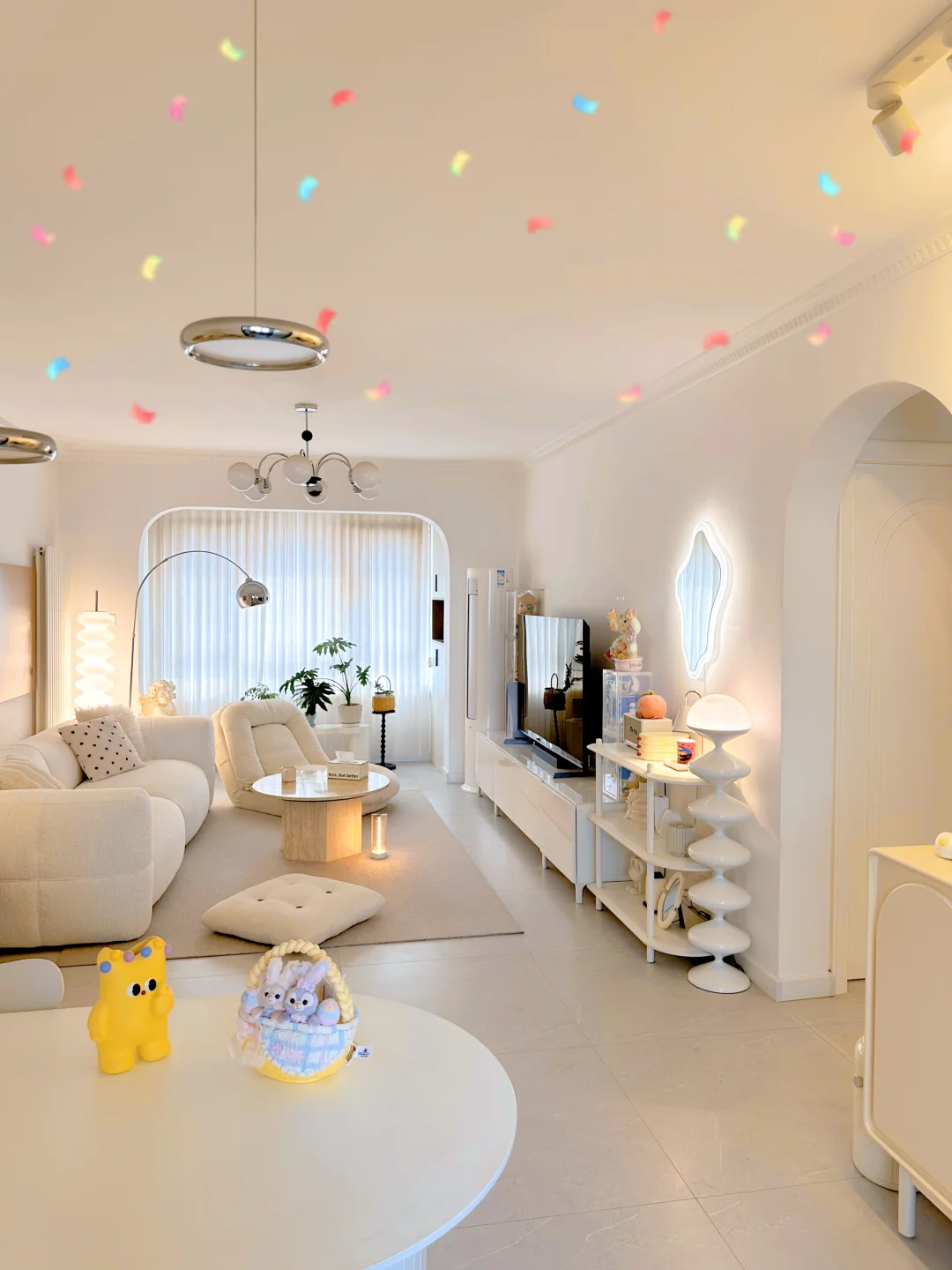 奶油风请照搬我家！大白墙➕不吊顶也很温馨🥳