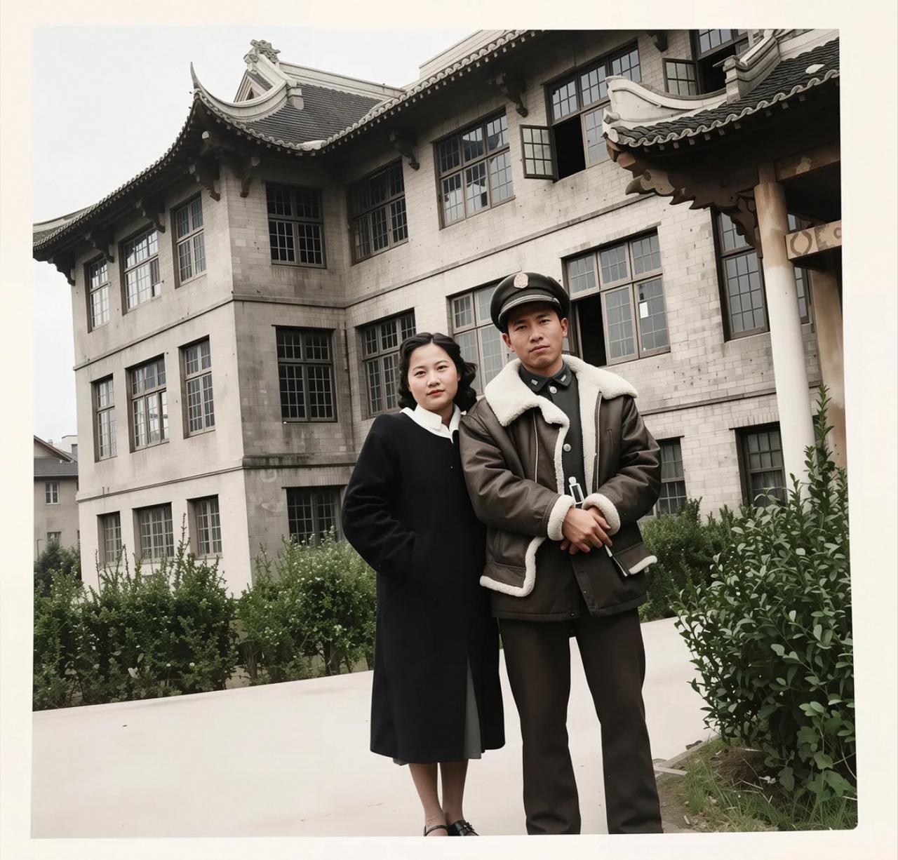 1946年，赵良璋和妻子，一张温馨的合影，他是北平五烈士之一