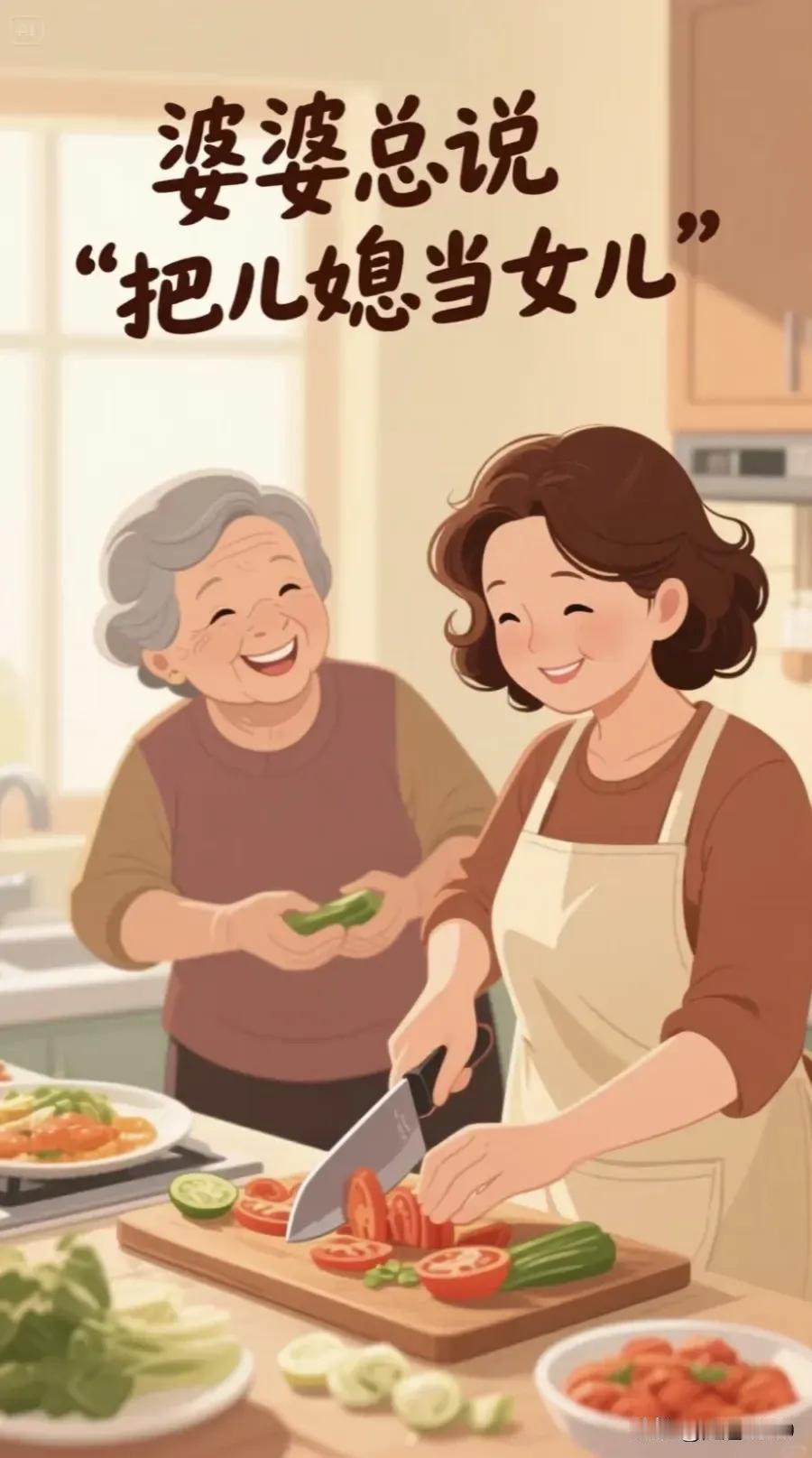 我觉得，当婆婆的不把儿媳妇，当成亲闺女那才是真实的。当妈妈的可以把，睡觉