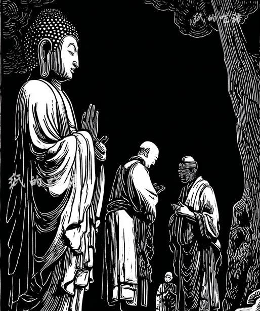 书生到寺庙礼佛，背对而坐；小僧看见忙说：施主不要背对着佛像；书生问：世间的佛