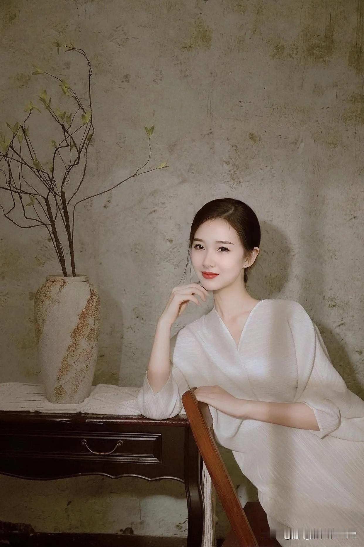 静谧时光里，一袭优雅白衣真的太有感觉了。就像午后在宁静小院，阳光透过树叶缝隙洒下