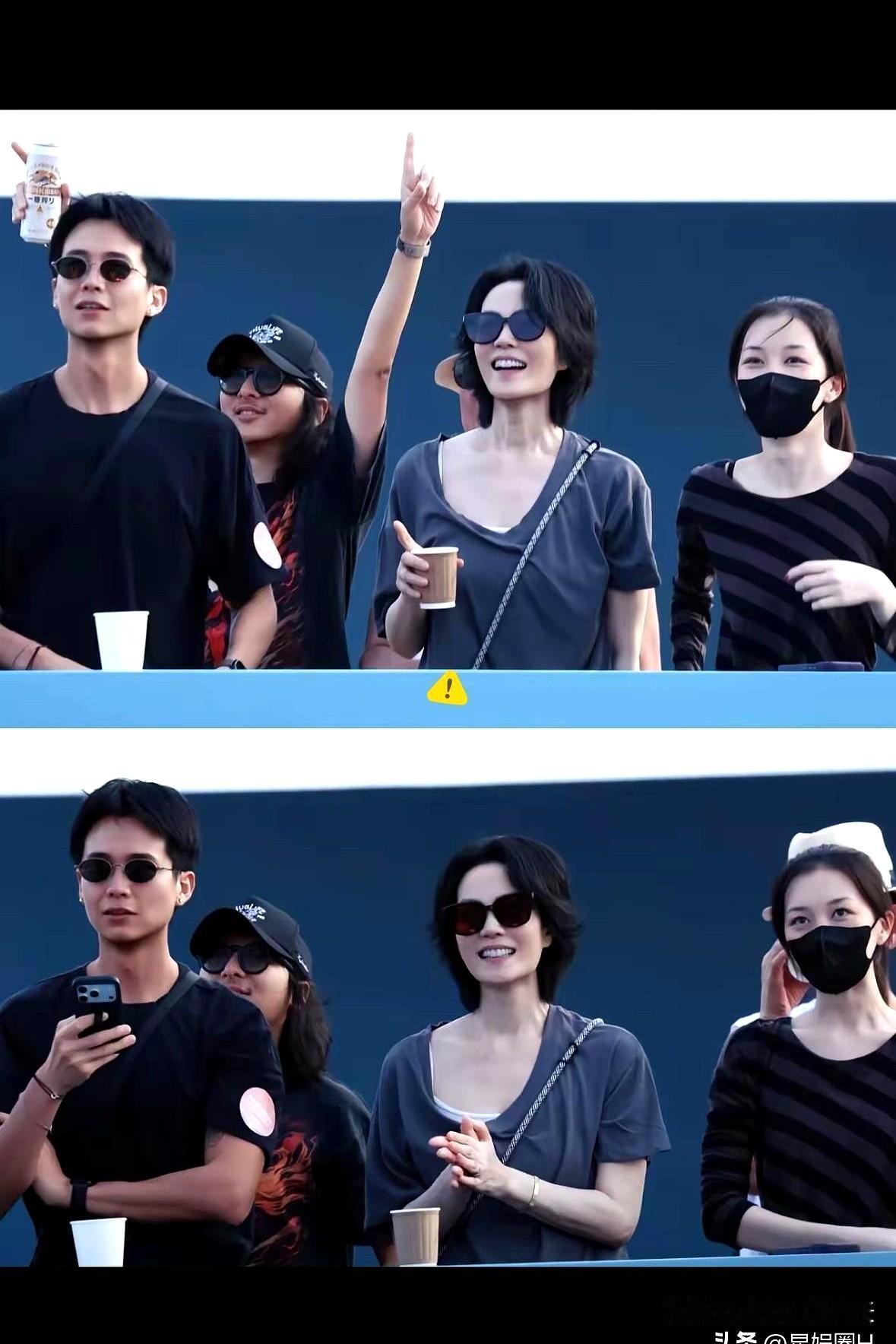 侧台那一秒，镜头掠过，Ryan贴上去，宋妍霏肩一缩，王菲抬手把人带到身后；之后他