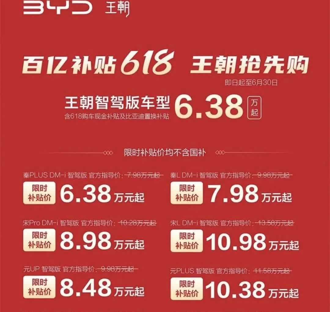 比亚迪降5.3万，这价格战打得够猛。这对消费者来说就像天上掉馅饼。以前想买比亚迪
